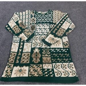 VTG Huntington Ridge Sweater Womens Medium Green Christmas Long USA Winter Warm